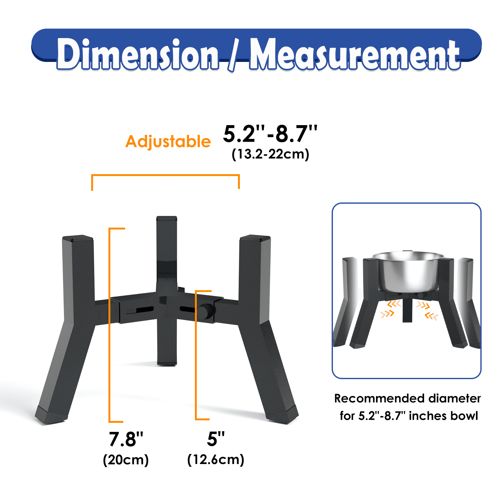 Adjustable Elevated Dog Feeder Station for Small & Medium Breeds, Easier Meals, Bowl Not Included