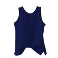 thumbnail image 2 of Pxiakgy Crop Tank Tops for Women Women's Round Neck Solid Color Loose Cotton And Linen Knitted Vest Going Out Tops Workout Camis Shirts Navy Xl, 2 of 4