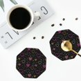 thumbnail image 5 of Kll Octagon Drink Coasters Set Of 4,Pu Leather Absorbent Coasters Set Decorative Coffee Cup Coasters Housewarming Gift For Home Decor-Heart And Stars, 5 of 9