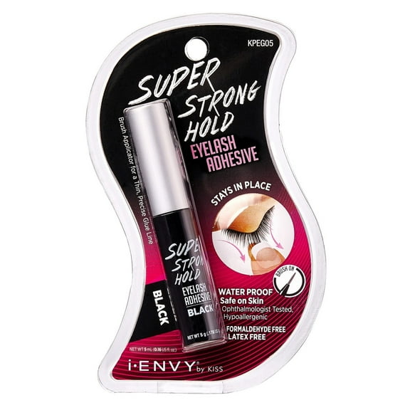 Kiss I Envy Eyelash Adhesive Super Strong Hold Black 5 Gram (Pack of 3)
