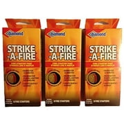 Strike-A-Fire Diamond Brand Fire Starter Matches - 3 Boxes (24 Fire Starters Total) By Brand Hearthmark Llc