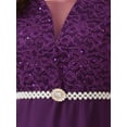thumbnail image 6 of INSPIRE CHIC Women's Lace V Neck Sleeveless Cocktail Wedding Guest Gown Dresses 2XL Purple, 6 of 7