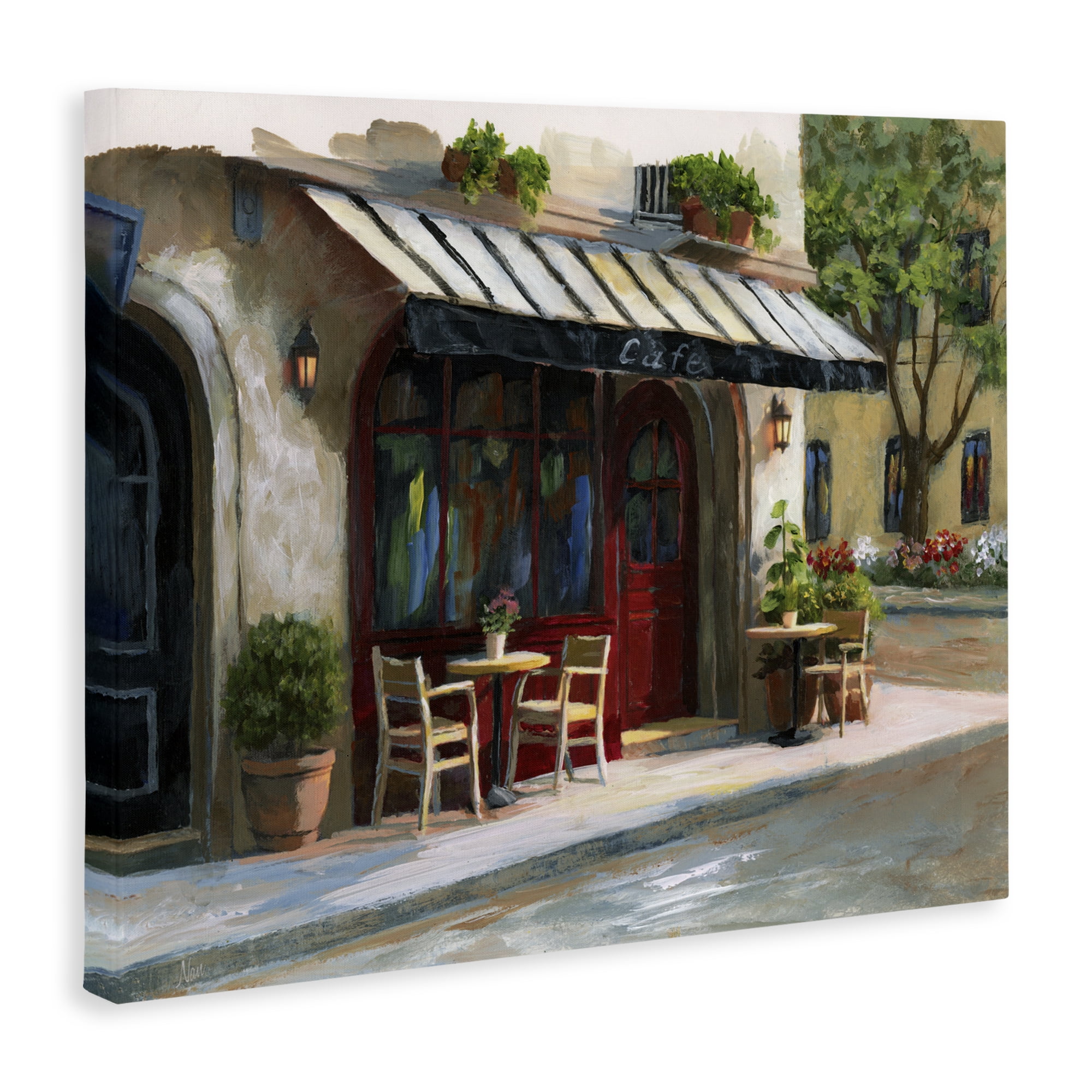Stupell Industries Charming Sidewalk Cafe Tables Canvas Wall Art, design by Nan