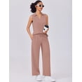 thumbnail image 4 of Lounge Set PINSPARK, top y pantalones sin mangas con cuello en V para mujer, 4 of 6