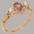 thumbnail image 2 of LBG British Made 14k Rose Gold Pink Tourmaline & Diamond ring Womens Anniversary Ring - 33 size options - Size 11.75, 2 of 8