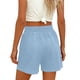 thumbnail image 2 of TaTaai Women's Fashion Loose Fit Denim-Like Stretch Shorts Casual Wide Leg Fitness Bottoms with Two Side Pockets Elastic Waist Soft Comfy Versatile Daily & Workout Shorts Gift, 2 of 7