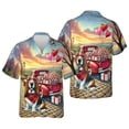 thumbnail image 3 of Be My Valentine's Basset Hound Truck Full of Love Flower Balloon Hawaiian Shirt Breathable Summer Unisex Merch Bassets Dog Breed Lovers Gifts Idea - 02029, 3 of 6