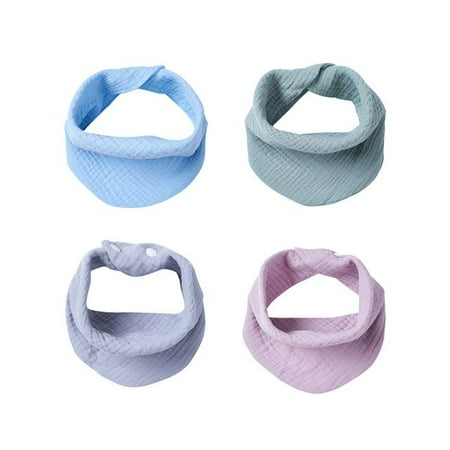 

QWZNDZGR Kangobaby 4PCS Solid Print Color Muslin Cotton Infinite Scarf Baby Bib Soft Breathable Baby Burp Cloth
