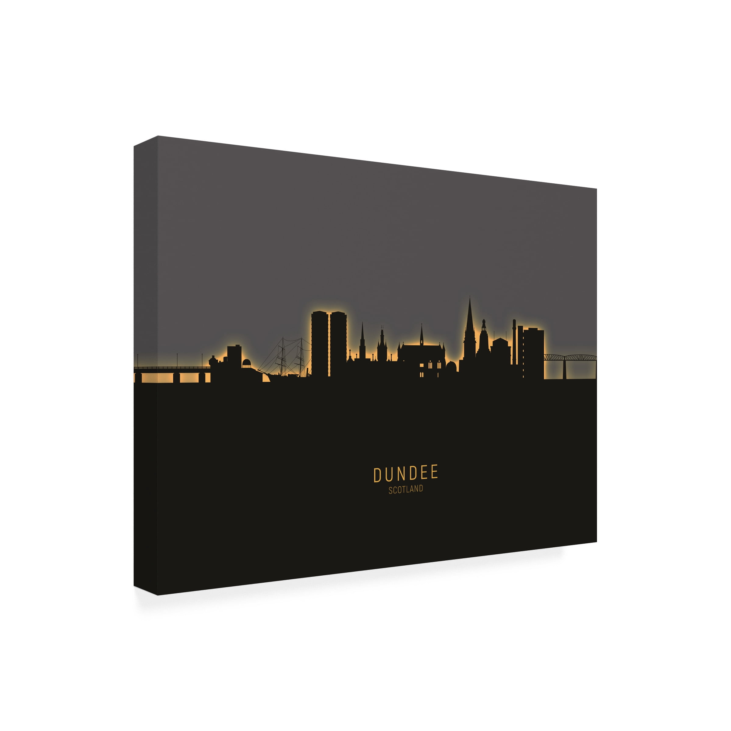 Michael Tompsett 'Dundee Scotland Skyline Glow II' Canvas Art