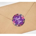 thumbnail image 3 of Darling Souvenir Round 45 Pcs Floral & Vines Border Purple Thank You Stickers Envelope Seal-1.6 Inches, 3 of 4
