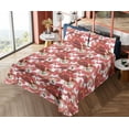 thumbnail image 4 of Ambesonne Abstract Boho Fitted & Flat Sheet with Shams 4 Pcs Set, Dreamy Geometric Art, King, Dark Coral Pale Khaki, 4 of 5