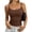 Brown, variant on Womens Tank Tops Camisole Sleeveless Tops Adjustable Spaghetti Straps Basic Trendy Going Out Slim Fitted Summer Clothes White XL