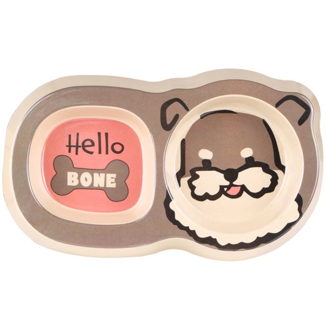 Dog Feeder Cute Cartoon Pattern Non Slip Double Cat Bowls Water Bowls for Pets