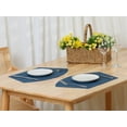 thumbnail image 6 of REGALWOVEN Set of 6 Placemats Washable Woven Scalloped Table Place Mats for Home Dark Blue 18'x12', 6 of 6