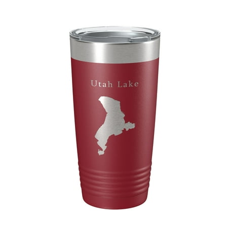 

Utah Lake Map Tumbler Travel Mug Insulated Laser Engraved Coffee Cup Provo Utah 20 oz Maroon