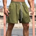 thumbnail image 4 of Sngxgn Men's Shorts Casual Elastic Waist Drawstring Summer Beach Shorts(Green,XXL), 4 of 4