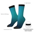 thumbnail image 4 of Lsque Blue to turquoise Printed Men's Crew Socks, Soft Durable Breathable Moisture-Wicking with Odor Control Cotton socks, 4 of 6