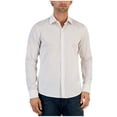 thumbnail image 1 of Michael Kors Mens Micro-Print Button Down Dress Shirt, White, Small, 1 of 1