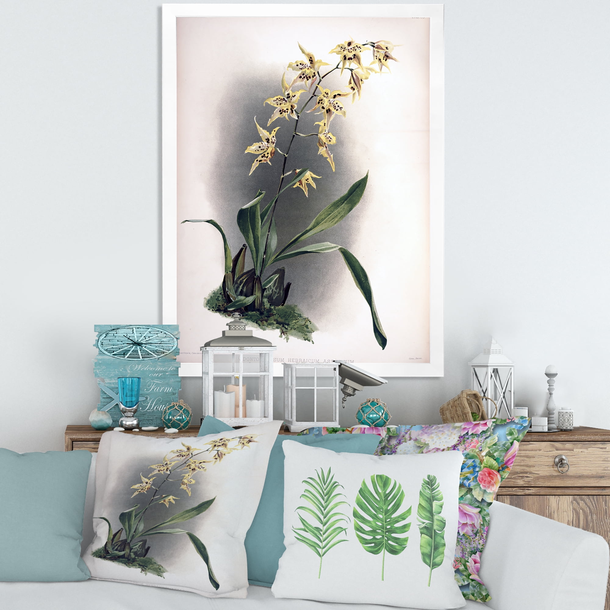 Designart 'Ancient Orchid Flower' Traditional Framed Art Print
