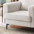 thumbnail image 4 of JULY'S SONG Accent Chair, Linen Fabric Comfy Upholstered Living Room Chairs, 37.8" Wide Mid Century Oversized Chair, Modern Arm Chair for Bedroom, Ivory, 4 of 5