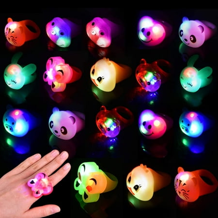 18 PCs Light Up Rings Filled Easter Eggs with Assorted LED Toys, Glow Rings Easter Basket Stuffers for Kids Party Favors, Easter Eggs Hunt F-584