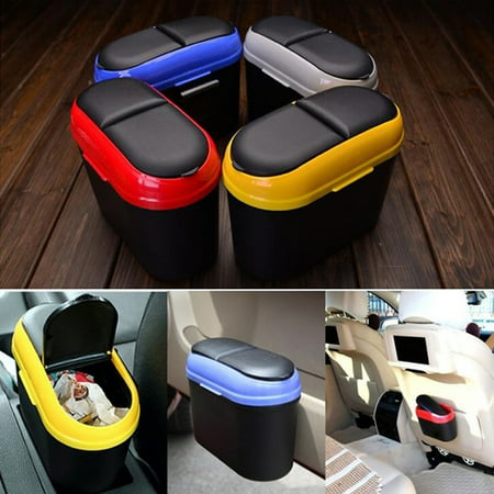 Car Bin Double-opening Trash Can Car Trash Storage Box Can Be Attached to Paste Convenient Garbage Can Automobile Dustbin Car (Best Car Trash Container)