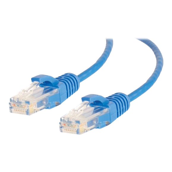 C2G 10ft Cat6 Snagless Unshielded (UTP) Slim Ethernet Network Patch Cable - Blue - Patch cable - RJ-45 (M) to RJ-45 (M) - 10 ft - UTP - CAT 6 - molded, snagless - blue