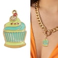 thumbnail image 2 of Playful Ice Cream/Cup/Phone Shaped Smooth Enameled Pendant Stylish Metal Jewelry Crafting Supply Keychain Accessories, 2 of 8