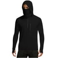 thumbnail image 2 of Mens Sun Shirts UV Protection Long Sleeve Quarter Zip Thumb Holes Hooded Top UPF 50+ Lightweight Breathable Shirt with Face Cover, 2 of 9
