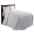 thumbnail image 5 of Better Trends 3 Piece Bedspread Set 100% Chenille Queen Bedding Set Soft and Breathable Machine Washable (White) Trevor Collection, 5 of 7