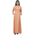 thumbnail image 2 of Bimba Women's Mandarin Collar Plain Jilbab Dress With Pockets Full Sleeve Maxi, 2 of 5