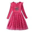 thumbnail image 3 of Byoo Toddler Girls Dress Valentine Snowflake Printed Long-Sleeve Party Tulle Sparkly Princess Dress for Children Soft Holiday Dress, 3 of 9