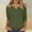 Army Green, variant on Summer Shirts 3/4 Sleeve Tops for Women Fashion Casual Summer Blouses Solid Color 3/4 Sleeved V-Neck Top