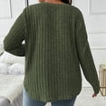 thumbnail image 5 of Towmus Womens Sweaters, Long Sleeve V Neck Lightweight Plus Size Pullover Tops Fall Blouse Army Green Size 5XL, 5 of 6