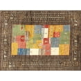 thumbnail image 1 of Ahgly Company Machine Washable Indoor Rectangle Contemporary Brass Green Area Rugs, 7' x 10', 1 of 7