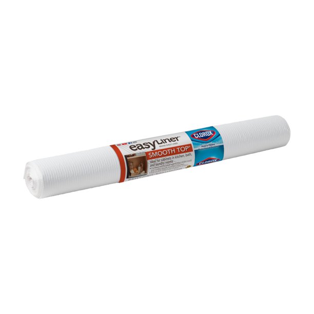 EasyLiner Smooth Top 20 in. x 8 ft. White Shelf Liner with Clorox