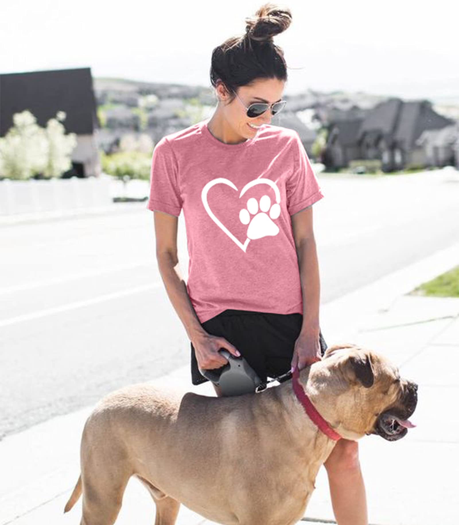 KimSoong Women's Paw Love Graphic T-Shirt photo 6