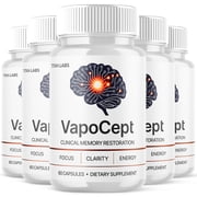 VapoCept Advanced Brain Support Pills Formula Supplement Vapo Cept Capsules (5 Pack)