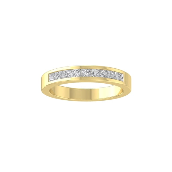 ARAIYA FINE JEWELRY 10K Yellow Gold Lab Grown Diamond Wedding Band Ring (1/2 cttw, D-F Color, VS1 Clarity) Size 7.5
