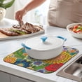 thumbnail image 6 of Printed Dish Drying Mat Set for Kitchen Counter Absorbent Reversible Drying Mats Microfiber Kitchen Countertop Protector Dishes Pad 2 Pack Large Dish Drainer Rack Mat, 18" x 16"(Floral), 6 of 6
