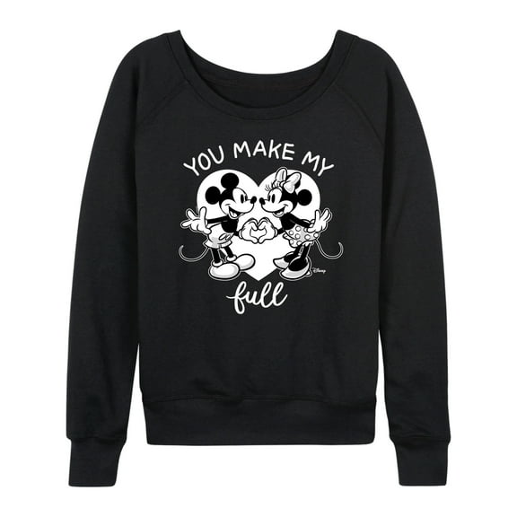 Disney - Mickey & Friends - Minnie & Mickey - You Make My Heart Full - Women's Lightweight French Terry Long Sleeve Shirt