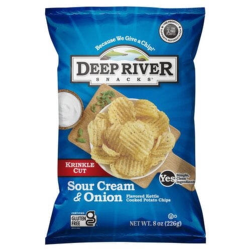 (Pack of 12) Deep River Chips Kettle Sour Cream & Onion 8 oz