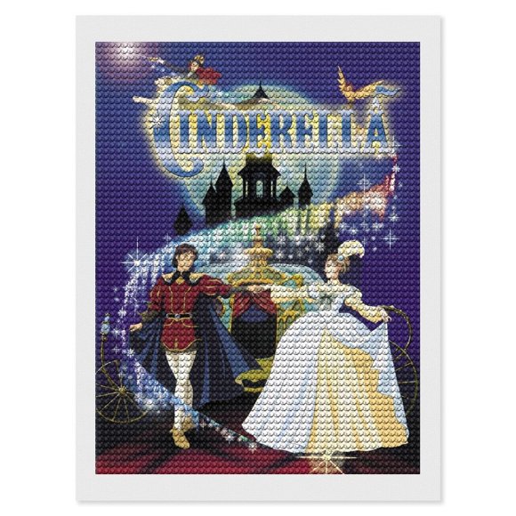 Clásicos de Cuentos de Hadas de Grimm Kits de Pintura de Diamantes para Adultos 5D DIY Diamond Art Kits Full Drill Diamond Dots para Regalo Decoración de Pared y Relajación Artes de Gemas 30*40cm