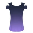 thumbnail image 5 of cfhntfmh Tops for Women Trendy Cold Shoulder V Neck Short Sleeve Fashion Print Shirts Casual Summer Workout Tunic Tops, 5 of 5