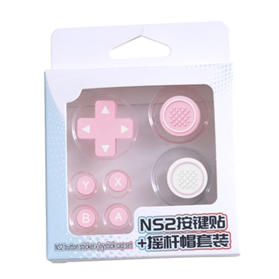 Jesscasday Silicone D-pad Button ABXY Key Sticker Skin Thumb Stick Grip Caps Cover for NS2 Controller Protective Sticker