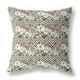 thumbnail image 5 of Lily Garden Stripes Indoor/Outdoor Fabric Pillow in Brown Red 28x28, 5 of 8