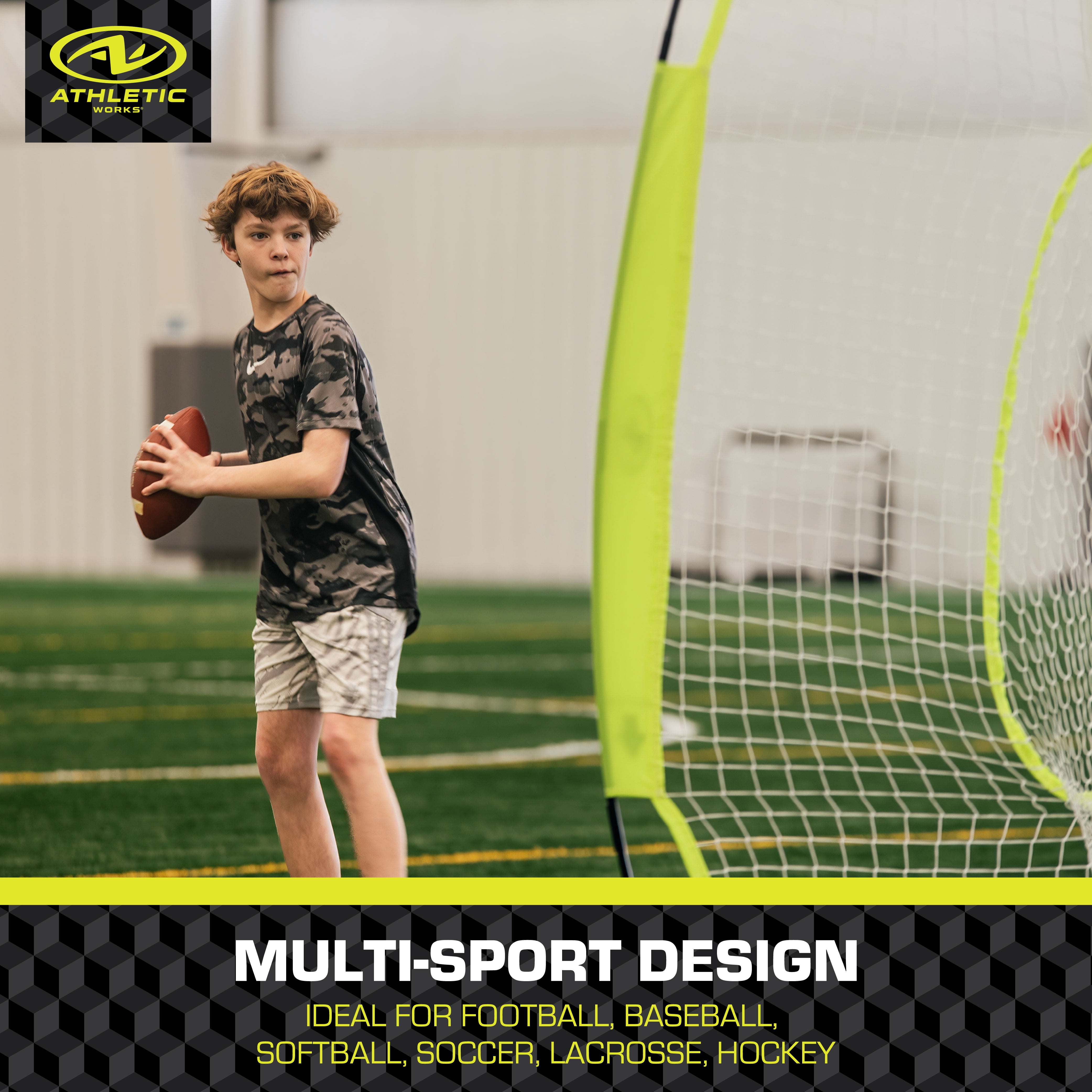 Athletic Works 7 ft. x 7 ft. Hit and Pitch Training Net for Baseball and Softball