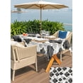 thumbnail image 5 of Outdoor Tablecloths with Umbrella Hole & Zipper, Black Geometric Moroccan Rectangle Tablecloth 52x70 Inch, Abstract Art Grey Ombre Modern Waterproof Table Cloth, Patio/Pool/Picnic Table Covers, 5 of 8