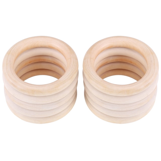 10 piezas de mordedor de madera natural para bebés, juguete para morder, pulsera de madera, manualidades DIY