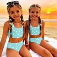 thumbnail image 5 of CCRFTGI Swimsuit for Kids Girls Size 10-12 Two Piece Sets Swimming Bathing Suit Beach Vacation Stars Bikinis Summer Cute Girls Clothes Swimsuits Swimwear Cyan 1-2 Years, 5 of 9